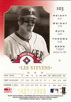 1998 Leaf - Fractal Foundations #103 Lee Stevens Back