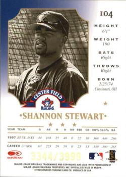 1998 Leaf - Fractal Foundations #104 Shannon Stewart Back