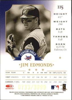 1998 Leaf - Fractal Foundations #115 Jim Edmonds Back
