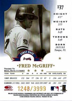 1998 Leaf - Fractal Foundations #137 Fred McGriff Back