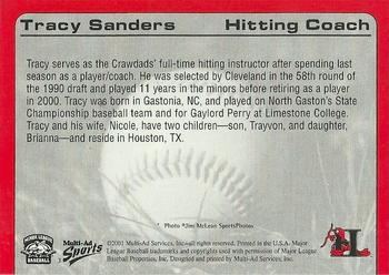 2001 Multi-Ad Hickory Crawdads Update #3 Tracy Sanders Back