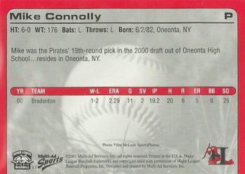 2001 Multi-Ad Hickory Crawdads Update #13 Mike Connolly Back