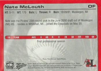 2001 Multi-Ad Hickory Crawdads Update #22 Nate McLouth Back