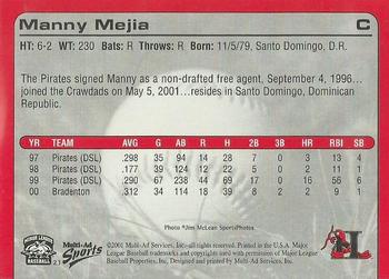 2001 Multi-Ad Hickory Crawdads Update #23 Manny Mejia Back
