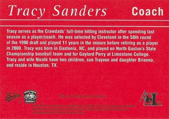 2001 Multi-Ad Hickory Crawdads #3 Tracy Sanders Back