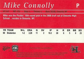 2001 Multi-Ad Hickory Crawdads #14 Mike Connolly Back