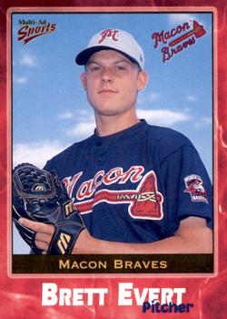 2001 Multi-Ad Macon Braves #15 Brett Evert Front