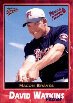 2001 Multi-Ad Macon Braves #16 David Watkins Front