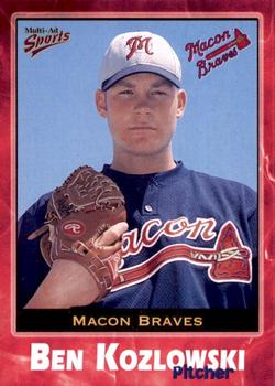 2001 Multi-Ad Macon Braves #17 Ben Kozlowski Front