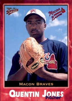 2001 Multi-Ad Macon Braves #18 Quentin Jones Front