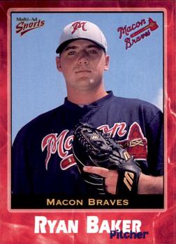 2001 Multi-Ad Macon Braves #23 Ryan Baker Front