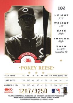 1998 Leaf - Fractal Materials #102 Pokey Reese Back