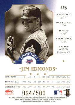 1998 Leaf - Fractal Materials #115 Jim Edmonds Back