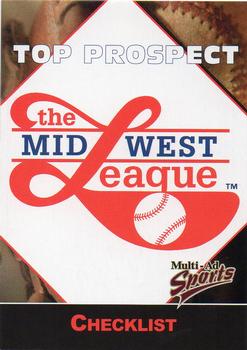 2001 Multi-Ad Midwest League Top Prospects #1 Checklist Front