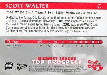 2001 Multi-Ad Midwest League Top Prospects #5 Scott Walter Back