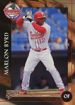 2001 Multi-Ad Reading Phillies #4 Marlon Byrd Front