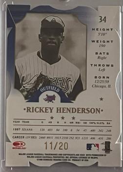 1998 Leaf - Fractal Materials Z2 Axis #34 Rickey Henderson Back