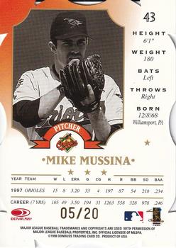1998 Leaf - Fractal Materials Z2 Axis #43 Mike Mussina Back