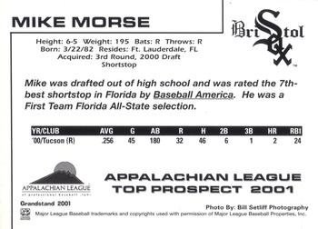 2001 Grandstand Appalachian League Top Prospects #NNO Mike Morse Back