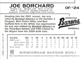 2001 Grandstand Birmingham Barons #24 Joe Borchard Back