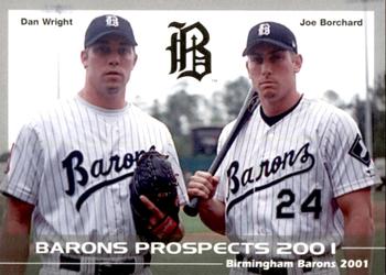 2001 Grandstand Birmingham Barons #NNO Dan Wright / Joe Borchard Front