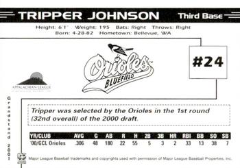 2001 Grandstand Bluefield Orioles #NNO Tripper Johnson Back