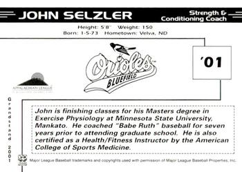 2001 Grandstand Bluefield Orioles #NNO John Selzler Back