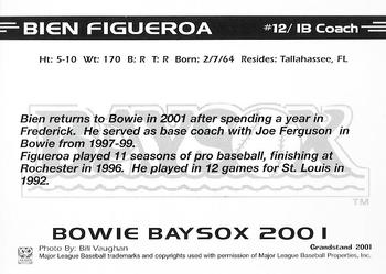 2001 Grandstand Bowie Baysox #NNO Bien Figueroa Back
