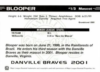 2001 Grandstand Danville Braves #NNO Blooper Back