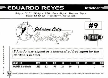 2001 Grandstand Johnson City Cardinals #NNO Eduardo Reyes Back