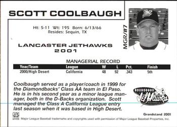2001 Grandstand Lancaster JetHawks #7 Scott Coolbaugh Back
