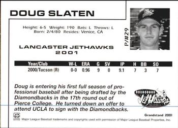 2001 Grandstand Lancaster JetHawks #29 Doug Slaten Back