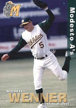 2001 Grandstand Modesto A's #5 Michael Wenner Front