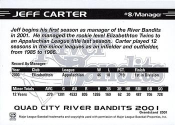 2001 Grandstand Quad City River Bandits #NNO Jeff Carter Back