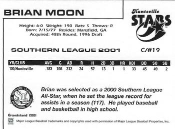 2001 Grandstand Southern League Top Prospects #NNO Brian Moon Back