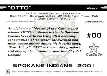 2001 Grandstand Spokane Indians #NNO Otto Back