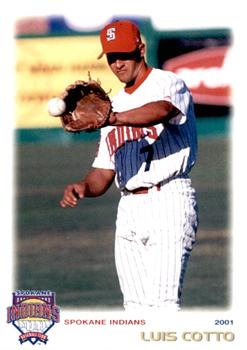 2001 Grandstand Spokane Indians #NNO Luis Cotto Front