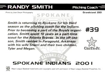 2001 Grandstand Spokane Indians #NNO Randy Smith Back