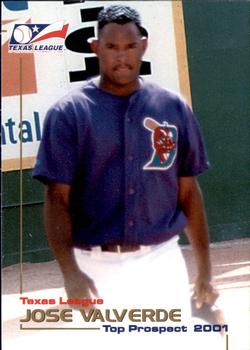 2001 Grandstand Texas League Top Prospects #NNO Jose Valverde Front