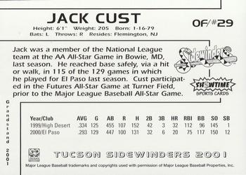 2001 Grandstand Tucson Sidewinders #NNO Jack Cust Back