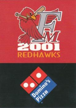 2001 Fargo-Moorhead RedHawks #NNO Checklist Front