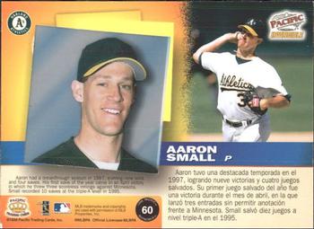1998 Pacific Invincible - Platinum Blue #60 Aaron Small Back