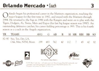 1997 Best Midland Angels #3 Orlando Mercado Back