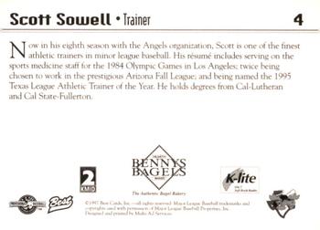 1997 Best Midland Angels #4 Scott Sowell Back
