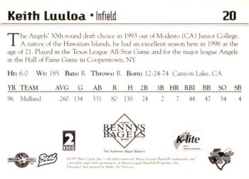 1997 Best Midland Angels #20 Keith Luuloa Back