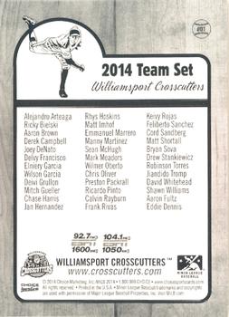 2014 Choice Williamsport Crosscutters #1 Team Card Back