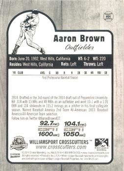 2014 Choice Williamsport Crosscutters #4 Aaron Brown Back