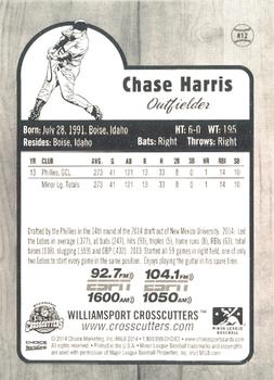 2014 Choice Williamsport Crosscutters #12 Chase Harris Back