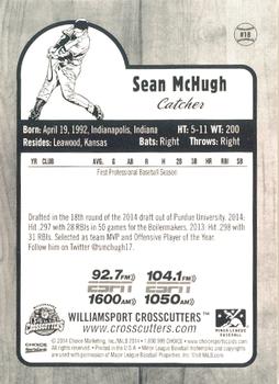 2014 Choice Williamsport Crosscutters #18 Sean McHugh Back