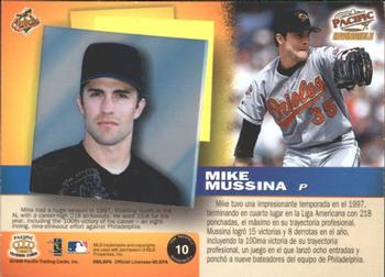 1998 Pacific Invincible - Silver #10 Mike Mussina Back